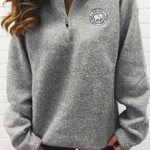 Ivory Ella Grey Heathered Quarter Zip
